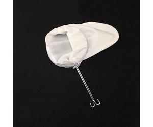 Nut Milk and Juice Strainer Reusable White Cloth Bag with Steel Wire for Brewing Tea and Coffee without Grit (L)