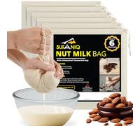 Nut Milk Bag - 6 Pack (12 x 12 Inches) 100% Unbleached Cotton Cheese Cloth Bag for Straining, Premium Quality Nut Milk Bag Reusable, Nut Bag Strainer for Almond, Soy, Oat Milk, Juices, Cheese Making