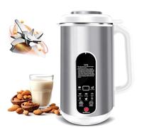 Nut Milk Maker Machine, 40oz Automatic Stainless Steel with 12-Blade Cutter, 24h Timer & Keep Warm, LED Display, No Straining Food Processor