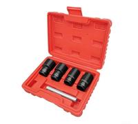 Nut Removal Extractor Socket Set, 1/2-Inch Drive, 42CrMo Steel, for | Heavy Duty Extractor Kit, Corroded Bolt Unscrewer, Round Head Nut Remover, 17mm 19mm 21mm 22mm Extractor