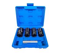 Nut Removal Extractor Socket Set for 1/2-Inch Drive Ratchet - 6-Point Spiral Design, 17mm/19mm/21mm/22mm Locking Lug Tools, Made of 42CrMo High-Strength Steel (Blue)