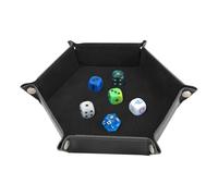 Nut Rolling Tray - PU Leather Stand | Hexagonal Dice Tray and Container, Portable Storage Bowls for Family Games for Family Friends, Dice Games Such as R