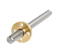 Nut Trapezoidal Screw Lead Printer Parts, T8 Stainless Steel Lead Screw Brass Flange Nut Multiple Leads 100-600mm(2mm Pitch 4mm Lead,100mm)