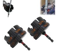 Nut Zipper Drill Attachment for Fast Nut and Bolt Removal,Universal 1/4",3/8",1/2" Threaded Rod Spinner, Impact-Driver Drill Sleeve Removal Tool (Black,2pcs)