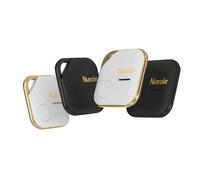 Nutale Key Finder Pro White and Black - 4PCS Bluetooth Smart Key Tracker Tag Item Locator with Lanyard - Independent Battery Compartment