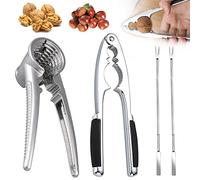 Nutcracker, 4 Pcs Nutcracker Kitchen Tool, Nut Crackers Tool, Funnel Walnut Pliers, Metal Nutcracker Multifunction, Walnut Plier Opener, Metal Nut Cracker Tool for All Sorts of Nuts
