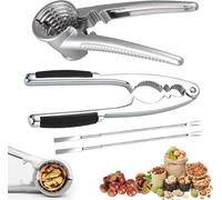 Nutcracker, 4 Pcs Nutcracker Kitchen Tool, Nut Crackers Tool, Funnel Walnut Pliers, Metal Nutcracker Multifunction, Walnut Plier Opener, Metal Nut Cracker Tool for All Sorts of Nuts (B)