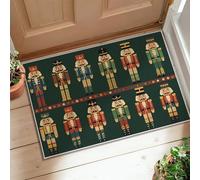 Nutcracker Area Rug, Christmas Festive Royal Costume Christmas Green Low Pile Doormat Accents Rug Fade Resistant Bathroom Entryway Kitchen Bedside Decor 2' X 3'