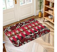 Nutcracker Area Rug, Christmas Festive Striped Horse Royal Christmas Red Low Pile Sponge Soft Doormat Throw Rug Stain Resistant Bathroom Entryway Kitchen Bedside Decor 2' X 3'