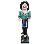 Nutcracker Ballet Gifts Day of The Dead Female Wooden Nutcracker Figurine Statue Figure, Holiday Ornaments, Mexican Theme Party Decorations, Dia De Los Muertos, Halloween, Home Decor, 14-inch