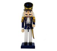 Nutcracker Ballet Gifts, Soldier Nutcracker Christmas Ornaments, Wooden Figure Decoration with Traditional Navy, Gold and White Uniform for Holiday Home Decor, Ideal Xmas Ornament, 10 Inch