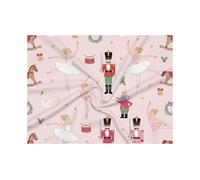 Nutcracker Ballet Motif Fabric Polycotton Cotton Velvet Silk by The Metre Digital Print Half Yard Cut Quilt Quilting Stitching 130 cm Wide D-270