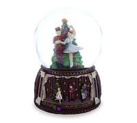 Nutcracker Ballet Whirl: Musical Water Snow Globe Figurine with Dancing Nutcracker and Ballerina around Christmas Tree