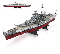 NUTCRACKER Battleship Bismarck Building Block Set - Large MOC Military World-Bismarck Class Battleship Model, Collectible Display Battle Ship Boat Toys Sets for Adults Teens Boys 14+ (2081Pieces)