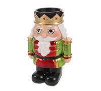 Nutcracker Candle Holder Resin Christmas Taper Support for Fireplace Decor