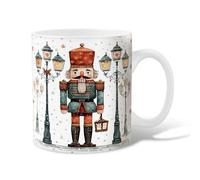 Nutcracker Ceramic Coffee Mug, Christmas Fanciful Lantern Streetlamp Christmas Red Novelty Tea Mug with Handle Gift for Friends Family Lovers Eldership Senior Co-Worker 15 Oz