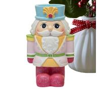 Nutcracker Christmas Decor | Hand Painted Resin Figurine | Votive Soldier Nutcracker Candle Holder | for Living Room Bedroom Fireplace Mantel Library And Holidays