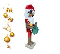 Nutcracker Christmas Decoration, Christmas African Santa Claus Collectible Nutcracker, Wooden Collectible Figure Holiday Decoration, for Holiday Party, Dining Table, Kitchen, Living Room, Bedroom