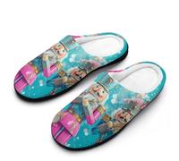 Nutcracker Cute Orchestra Cotton Women's Slip-on Slippers Winter Warm House Shoes with Rubber Sole for Home Office Hotel