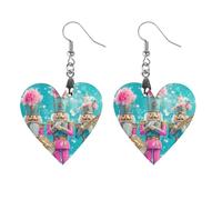 Nutcracker Cute Orchestra Women Dangle Earrings Elegant Wooden Pendant Earring for Daily Wear Star