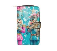Nutcracker Cute Orchestra Women's Leather Wallets Compact Long Clutch Purse for Work Travel Daily Use