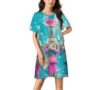 Nutcracker Cute Orchestra Women's Nightdresses & Nightshirts Soft Sleepdress Short Sleeve Sleepwear & Loungewear