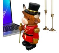Nutcracker Decor | Resin Holiday Collectible Figurines | Funny Cow Figurines Holiday Decor - for Bedroom Desk Shelf Mantel Indoor Outdoor Office Farmhouse