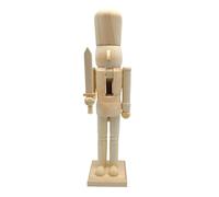 Nutcracker Decor - Unfinished Wooden Figurine, Seasonal Desk Statue | Paintable Holiday Craft With Carved Details, Artistic Display For Shelf, Table, Home Party, Christmas Celebration, Adult Activity