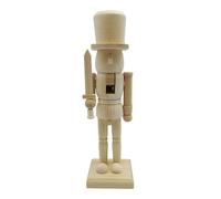 Nutcracker - Decorative 10 Inch | Handmade Wood - Unpainted Table Top for Living Room, Fireplace, Children's Room, Adds Charm and Tradition to the Holidays.