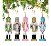 Nutcracker - Festive Hanging Figures, Holiday Wooden Nutcracker | Vintage Christmas Tree Ornaments, Classic Soldiers Figures, Seasonal Decorations Painted A Ma