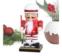 Nutcracker Figure - 6 Inch Wooden Ornament | Wood Holiday Decor - Classic Collectible Soldier Statue with Movable Lever and Stable Base, for Christmas Displays, Table, Mantel, or Shelf Decoration