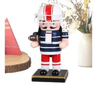 Nutcracker Figure - 6 Inch Wooden Ornament | Wood Holiday Decor - Classic Collectible Soldier Statue with Movable Lever and Stable Base, for Christmas Displays, Table, Mantel, or Shelf Decoration