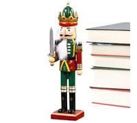 Nutcracker Figures - 2.76x11.61 Inches Wooden Ornaments for Christmas Decor, Holiday Spirit with Soldier Puppets, Classic Decorations for Shelf, Window, Mantelpiece, Fireplace, Dining Table