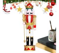 Nutcracker Figures - Wooden King Ornament, 14 Inch Tabletop Festive Christmas Holiday Decorative Figure | Charming Shelf Cabinet Dinner Table Bedroom Living Room Party Decoration Collectible Piece