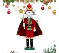 Nutcracker Figurine, Wooden Mice King Ornament, Festive Christmas Tabletop Figures, Decorative Seasonal Nutcracker, Charming Christmas Display, Holiday Home Accent for Living Room, 12 Inches