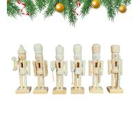 Nutcracker Figurines - Unpainted Christmas Home Decors Statues, Tabletop Decorative Nutcrackers, Craft Ready Wooden Figures | Holiday Decor For Living Room Entrance Display Rack Bedroom Bathroom Thank