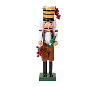 Nutcracker Figurines - Wine Nutcracker | Guinea Pig Soldiers from a Christmas Wine Hat 14 Inch | Decor Figures | Vintage Wood Decor for Dining Room