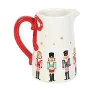 Nutcracker Flower Jug | Ceramic Vase with Bow | 1200ml Decorative Christmas Table Centrepiece