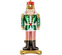Nutcracker Foil Balloon, Standing Christmas Decoration, 34 x 85 cm, Green and Gold
