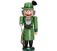 Seiffener Volkskunst German nutcracker forester, height 37 cm / 15 inch, original Erzgebirge by