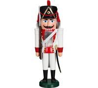 Nutcracker Grenadier White-Red HxWxD = 39x13x10cm NEW Christmas Seiffen