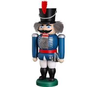 Nutcracker Hussar Blue HxWxD = 21x10x6cm NEW Christmas Seiffen Nuts