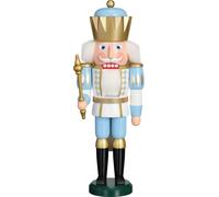 Nutcracker King Blue White HxWxD = 40x14x12Cm New Christmas Seiffen Nutcracker