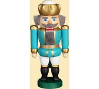 Nutcracker King turquoise-white HxWxD = 20x10x6cm NEW Christmas Seiffen