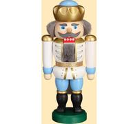 Nutcracker King White-Blue HxWxD = 20x10x6cm NEW Christmas Seiffen
