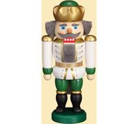 Nutcracker King White-Green HxWxD = 20x10x6cm NEW Christmas Seiffen