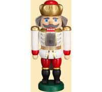 Nutcracker King White-Red HxWxD = 20x10x6cm NEW Christmas Seiffen