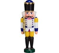 Nutcracker King White-Yellow HxWxD = 29x10x8cm NEW Christmas Seiffen