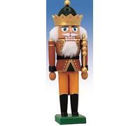 Nutcracker King with Crown 29 cm NEW Wood Figure Erzgebirge Nuts