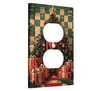 Nutcracker Light Switch Cover Plate, Holiday Red and Gold Design for Christmas, Festive Home Decor for Living Room, Standard Size Single Duplex Outlet